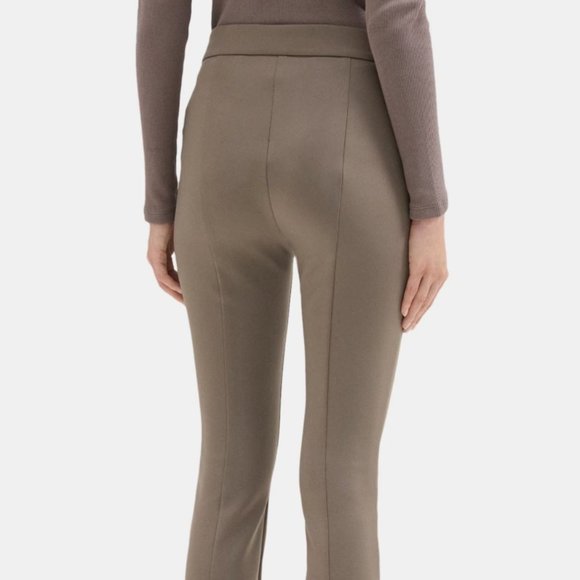 New THEORY Slim Trousers  Pant in Tech Stretch Knit BEIGE Women's size 8 - Picture 2 of 10